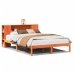 Cama con estantería sin colchón madera maciza marrón 160x200 cm