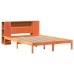 Cama con estantería sin colchón madera maciza marrón 160x200 cm