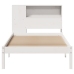 Cama con estantería sin colchón madera maciza blanca 75x190 cm
