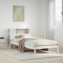 Cama con estantería sin colchón madera maciza de pino 90x190 cm