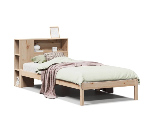 Cama con estantería sin colchón madera maciza de pino 90x200 cm