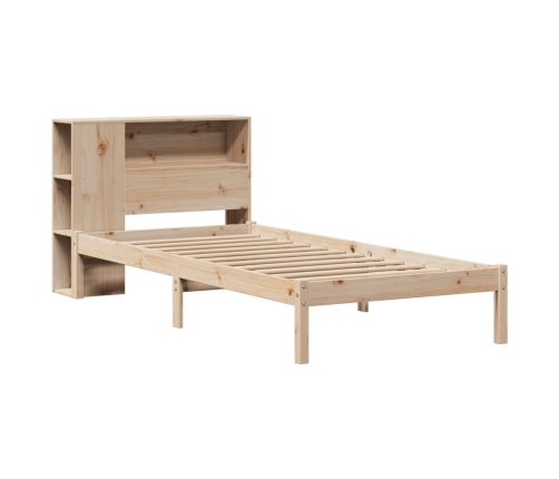 Cama con estantería sin colchón madera maciza de pino 90x200 cm