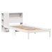 Cama con estantería sin colchón madera maciza blanca 100x200 cm