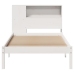 Cama con estantería sin colchón madera maciza blanca 100x200 cm