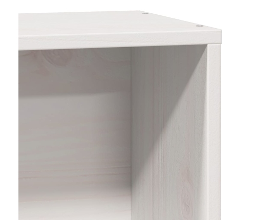 Cama con estantería sin colchón madera maciza blanca 100x200 cm