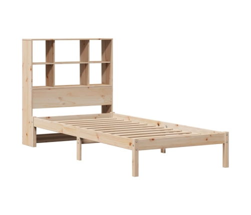 Cama con estantería sin colchón madera maciza de pino 75x190 cm