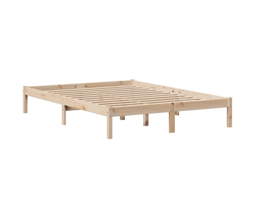 Cama con estantería sin colchón madera maciza de pino 120x190cm