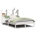 Cama con estantería sin colchón madera maciza blanca 120x190 cm
