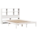 Cama con estantería sin colchón madera maciza blanca 120x190 cm