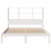 Cama con estantería sin colchón madera maciza blanca 120x190 cm