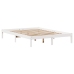 Cama con estantería sin colchón madera maciza blanca 120x190 cm