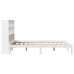 Cama con estantería sin colchón madera maciza blanca 120x190 cm