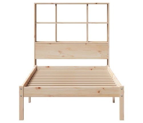 Cama con estantería sin colchón madera maciza de pino 90x200 cm