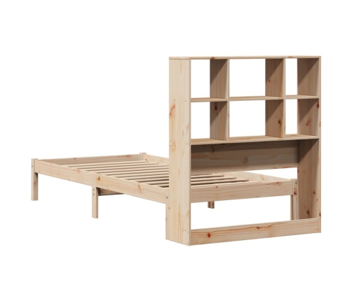 Cama con estantería sin colchón madera maciza de pino 90x200 cm