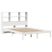 Cama con estantería sin colchón madera maciza blanca 140x200 cm