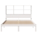 Cama con estantería sin colchón madera maciza blanca 140x200 cm