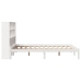 Cama con estantería sin colchón madera maciza blanca 140x200 cm