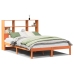 Cama con estantería sin colchón madera maciza marrón 120x200cm