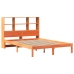 Cama con estantería sin colchón madera maciza marrón 120x200cm