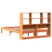 Cama con estantería sin colchón madera maciza marrón 120x200cm
