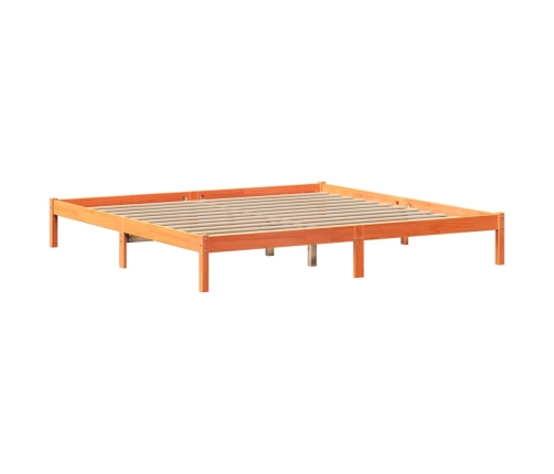 Cama con estantería sin colchón madera maciza marrón 200x200 cm