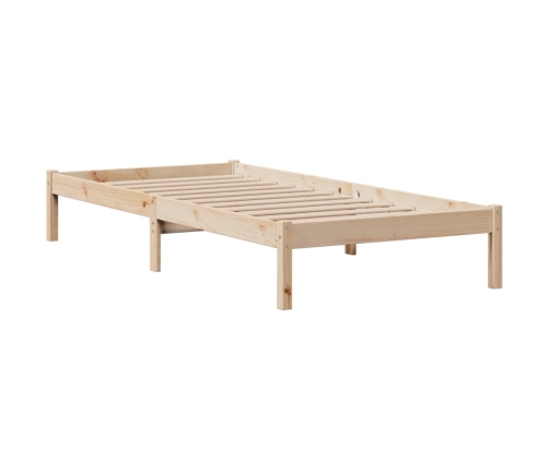 Cama con estantería sin colchón madera maciza de pino 75x190 cm