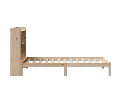 Cama con estantería sin colchón madera maciza de pino 75x190 cm