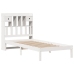 Cama con estantería sin colchón madera maciza blanca 75x190 cm