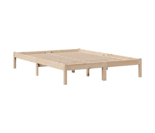 Cama con estantería sin colchón madera maciza de pino 140x190cm