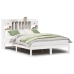 Cama con estantería sin colchón madera maciza blanca 140x200 cm