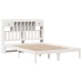Cama con estantería sin colchón madera maciza blanca 140x200 cm