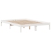Cama con estantería sin colchón madera maciza blanca 140x200 cm