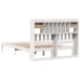 Cama con estantería sin colchón madera maciza blanca 140x200 cm