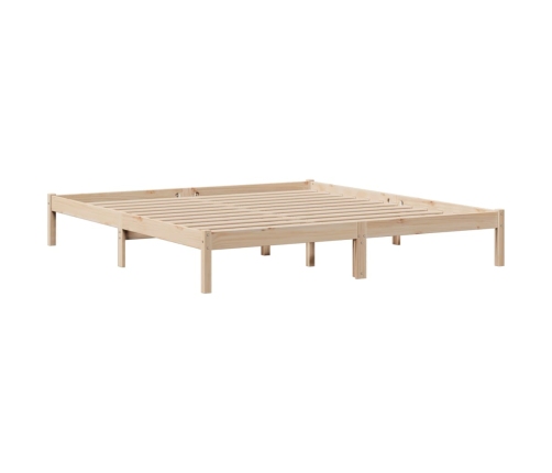 Cama con estantería sin colchón madera maciza de pino 200x200cm