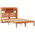 Cama con estantería sin colchón madera maciza marrón 135x190cm