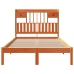 Cama con estantería sin colchón madera maciza marrón 135x190cm