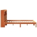 Cama con estantería sin colchón madera maciza marrón 135x190cm