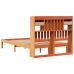 Cama con estantería sin colchón madera maciza marrón 135x190cm