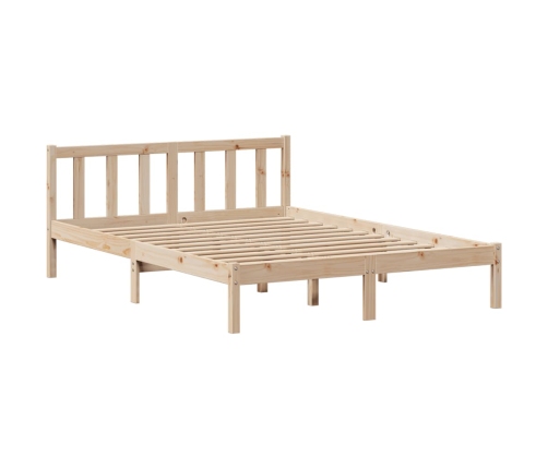 Cama con estantería sin colchón madera maciza de pino 120x190cm