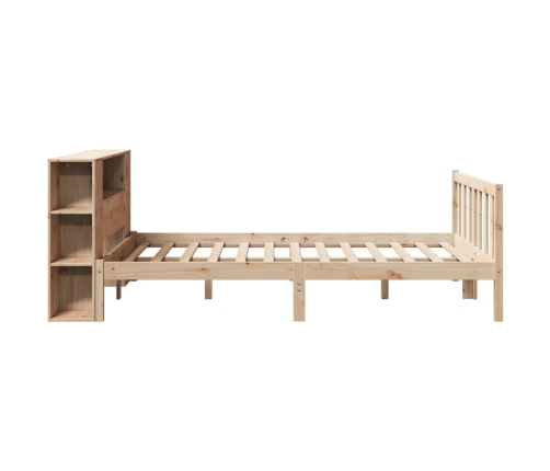 Cama con estantería sin colchón madera maciza de pino 120x190cm