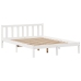 Cama con estantería sin colchón madera maciza blanca 120x190 cm