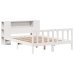 Cama con estantería sin colchón madera maciza blanca 120x200 cm