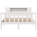 Cama con estantería sin colchón madera maciza blanca 120x200 cm