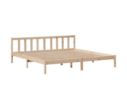 Cama con estantería sin colchón madera maciza de pino 180x200cm
