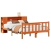 Cama con estantería sin colchón madera maciza marrón 120x190 cm