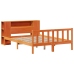 Cama con estantería sin colchón madera maciza marrón 120x190 cm