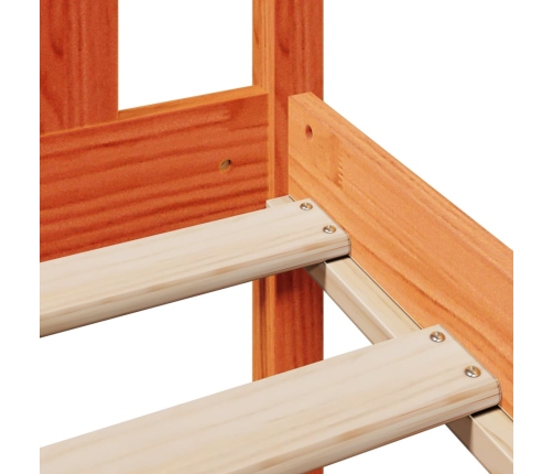 Cama con estantería sin colchón madera maciza marrón 120x190 cm