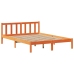 Cama con estantería sin colchón madera maciza marrón 140x190 cm