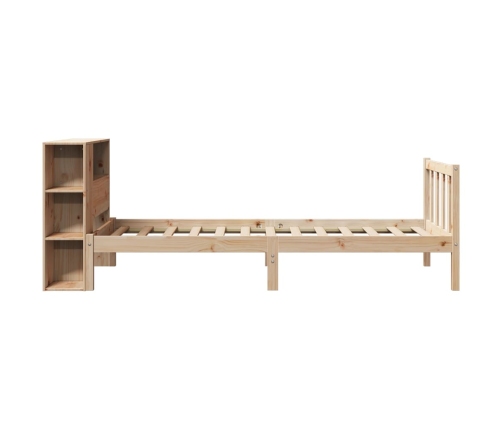 Cama con estantería sin colchón madera maciza de pino 75x190 cm