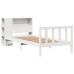 Cama con estantería sin colchón madera maciza blanca 75x190 cm
